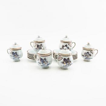 Creamers with saucers, 12 pcs, 20th century.