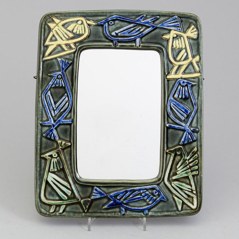 A LISA LARSON 'Harlekin' stoneware mirror from Gustavsberg.