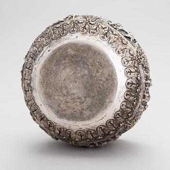 A silver bowl from around the turn of the 20th century, presumably from India.