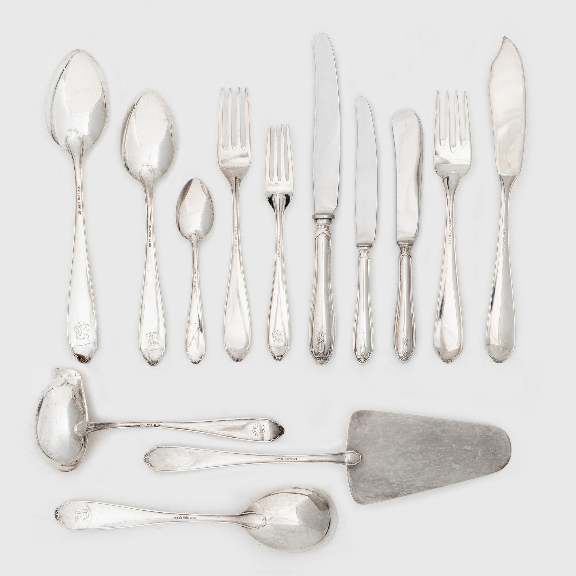 Cutlery set, 93 pieces, silver, “Vasa”, including GAB, Stockholm, 1938.