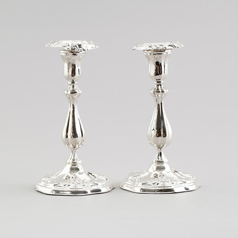 LJUSSTAKAR, 1 par, silver, Västerås 1885.