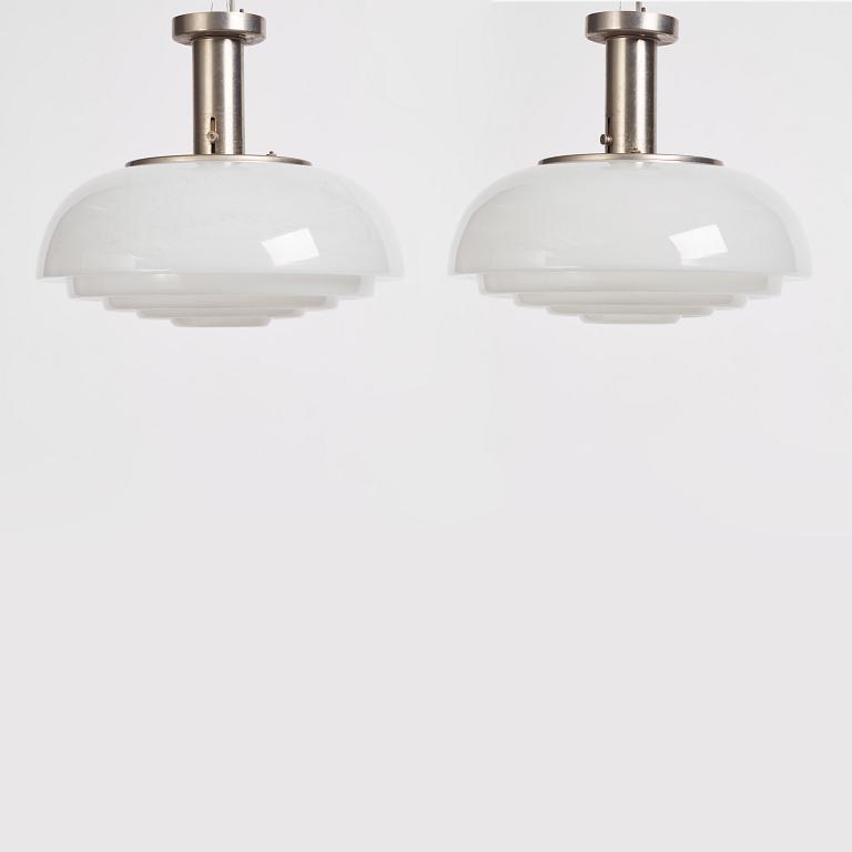 Harald Notini, a pair of ceiling lamps, model "11321", Arvid Böhlmarks Lampfabrik, 1940s.