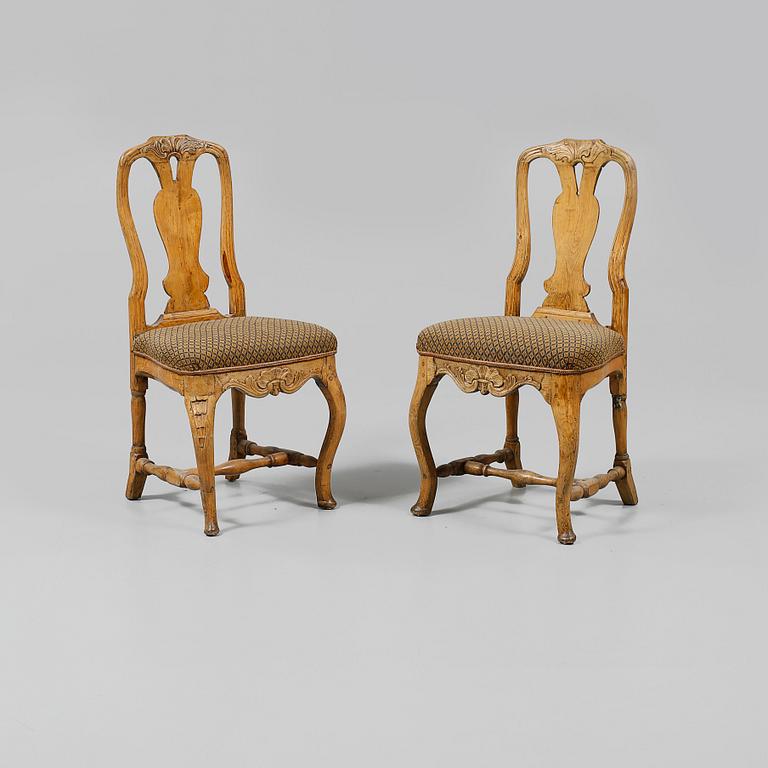 STOLAR, två stycken, rokoko, 1700-tal.