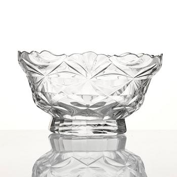 Skål med lock och fat, glas. Anglo-irisk, 1800.