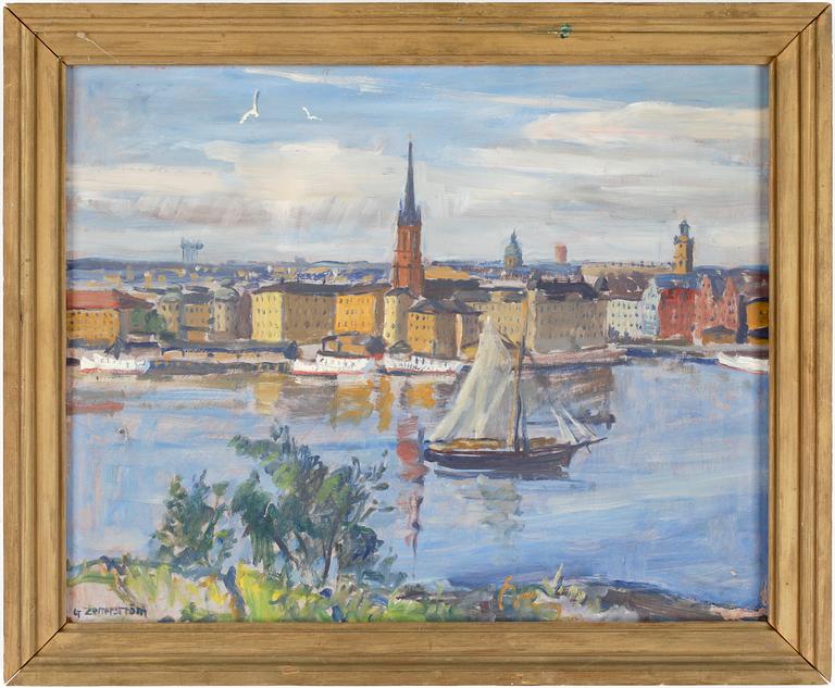GUNNAR ZETTERSTRÖM, olja på pannå, sign.
