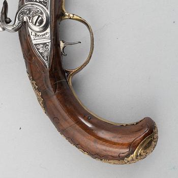 Flintlock pistols, a pair, Leopold Becher Karlsbad, (1725-50).