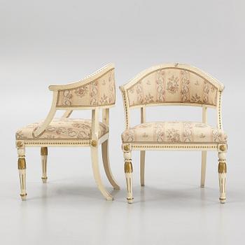 A pair of Gustavian chairs, circa 1800.