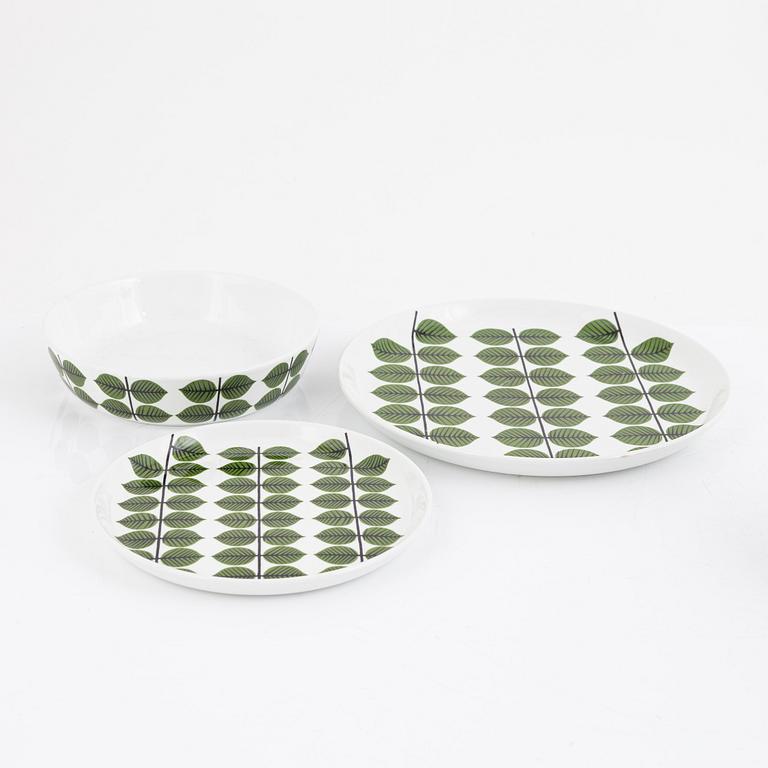 6 Assiettes Dîner Berså – Stig Lindberg – Gustavsberg – Feuilles Vertes – 1950s