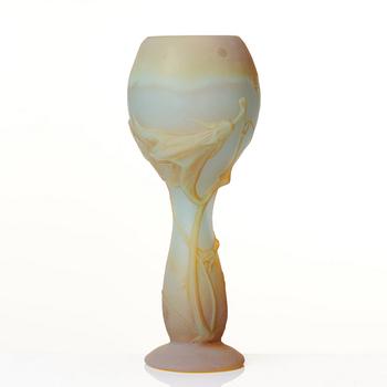 Daum, an Art Nouveau mould blown soufflé glass vase, Nancy, France.