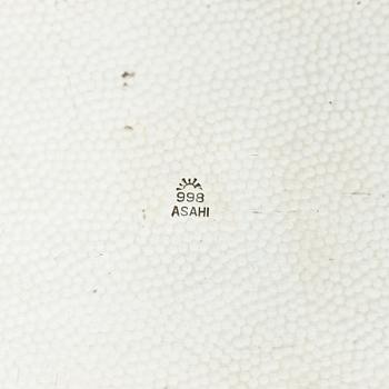 A Japanese five-piece silver garniture, Asahi, early 20th century.