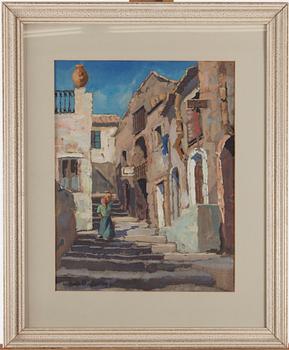 AAGE BACKHAUSEN, gouache på papper, signerad.