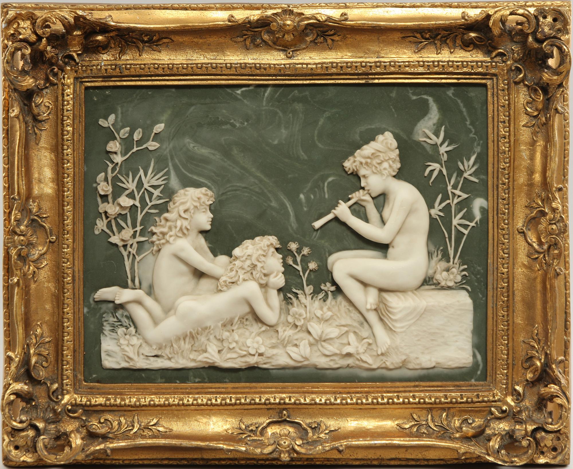 VÄGGRELIEF, biskvi, Louis XV-stil, 1900/2000-tal.