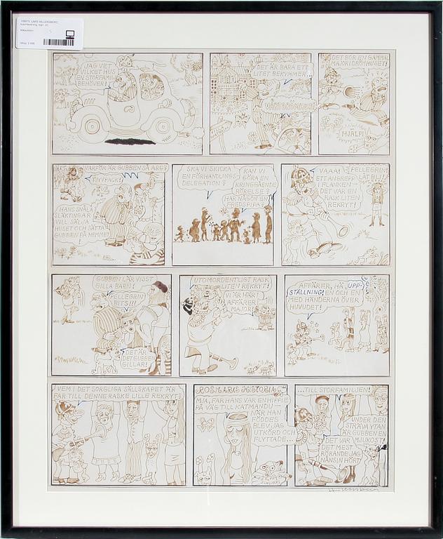 LARS HILLERSBERG, tuschteckning, sign.