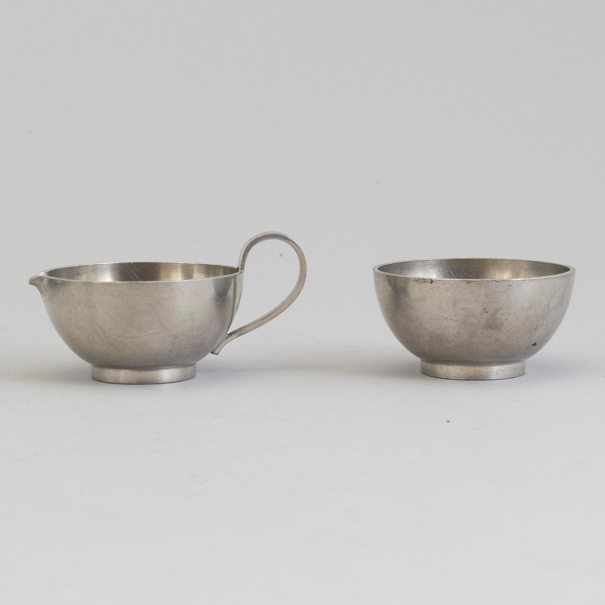 FIRMA SVENSKT TENN, four pieces, pewter, 1940s/1950s.