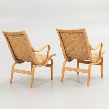 Bruno Mathsson, Armchairs, a pair, "Eva", Karl Mathsson Company, Värnamo 1978.