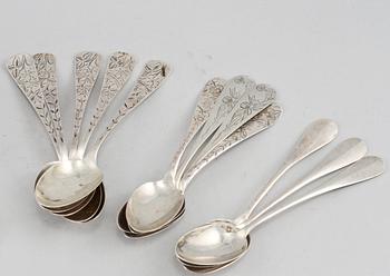 PARTI SILVER, 21 delar, mestadels utländska stämplar, 1900-tal, total vikt ca 500 g.