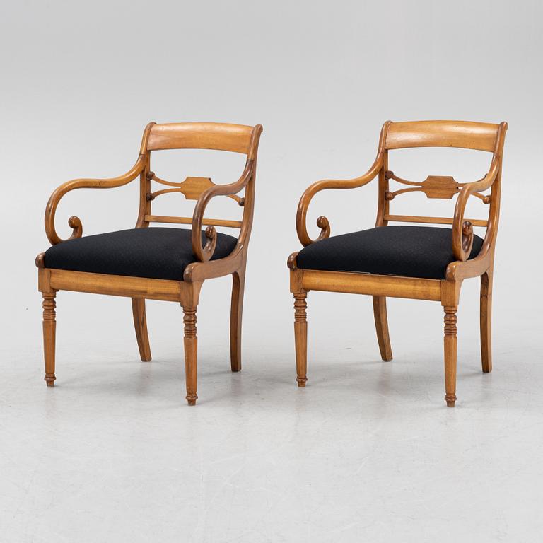 A pair of Empire armchairs, mid 19th century.