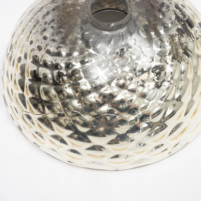 A Swedish Art Nouveau ceramic and iron ceiling light, Höganäs, early 20th century.