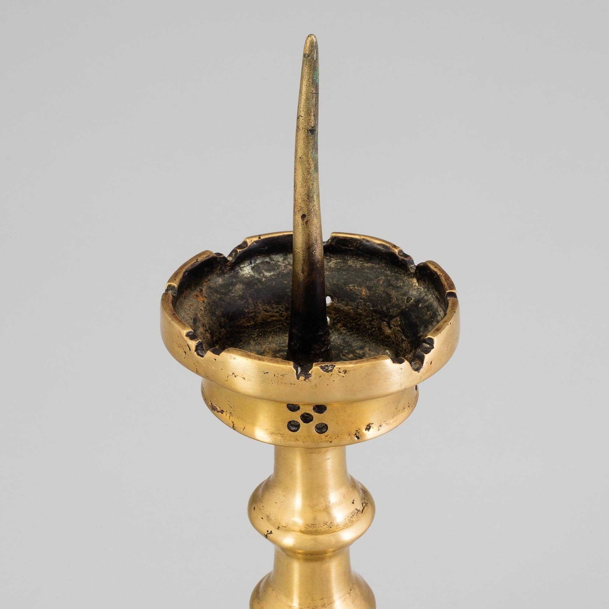 LJUSSTAKE, brons, möjligen 1400-tal.