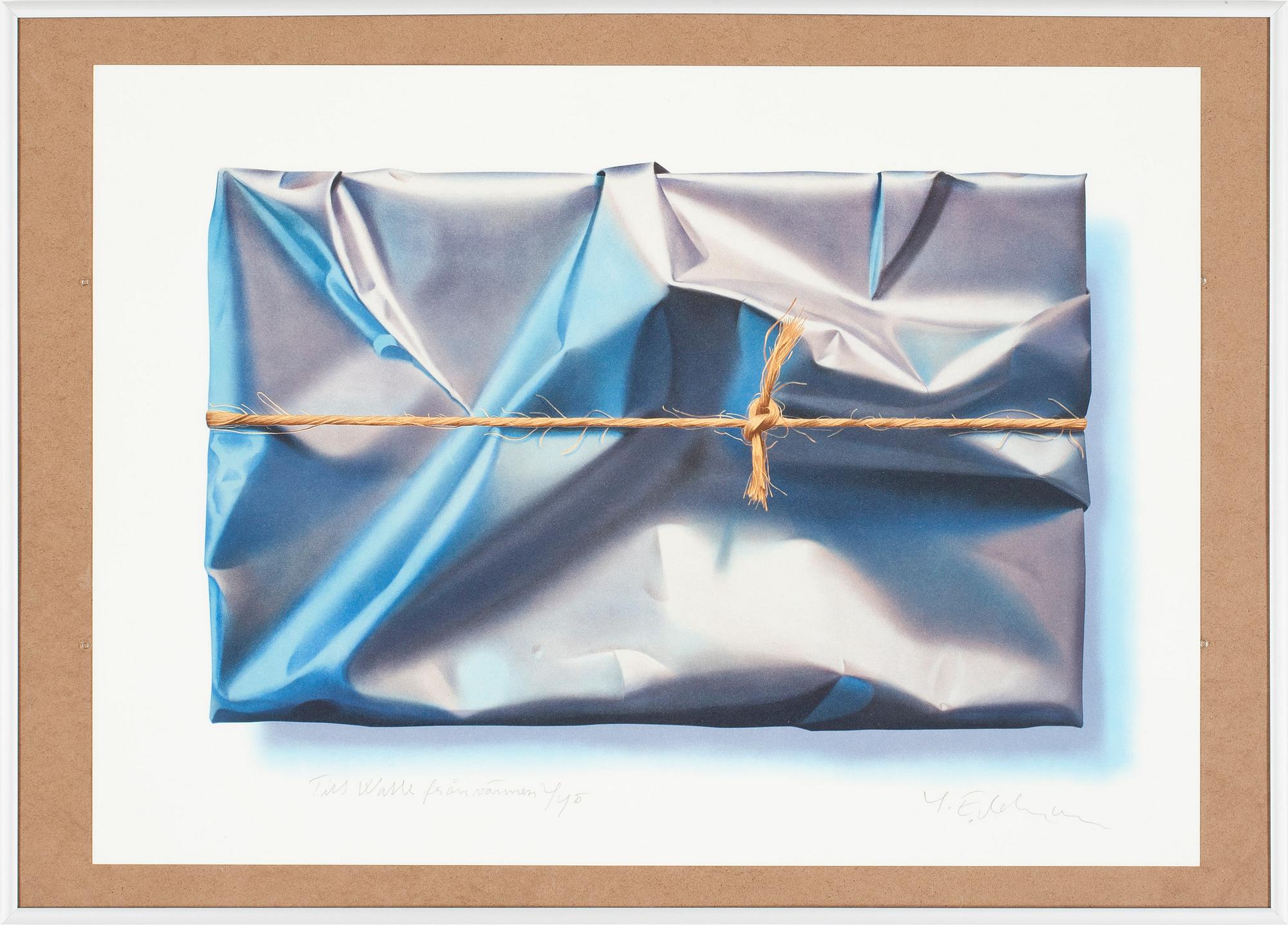 YRJÖ EDELMANN, Färglitografi, sign, med dedikation.