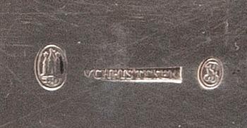 Vilhelm Christesen, serveringsfat silver Köpenhamn 1900.