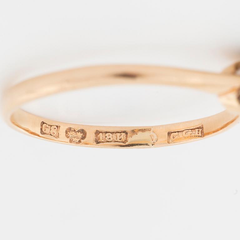 A old cut diamond ring by CG Hallberg, Stockholm, 1933.