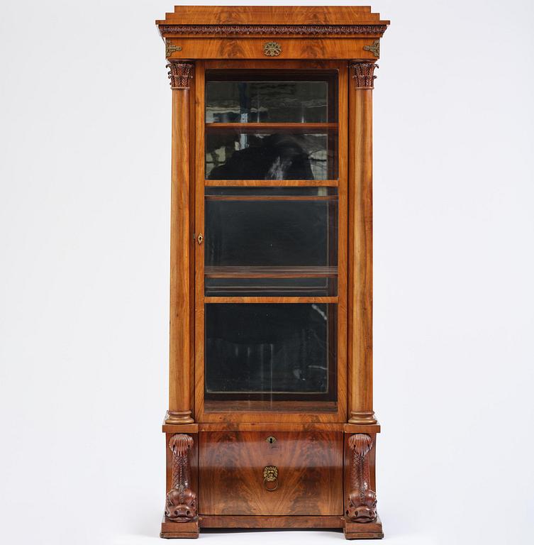 A Swedish Empire mahogany bibliothèque, ca 1830.