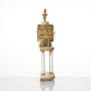 A late Gustavian ormolu and marble portico clock by P. Strengberg (active in Stockholm and Mariefred 1802-31).