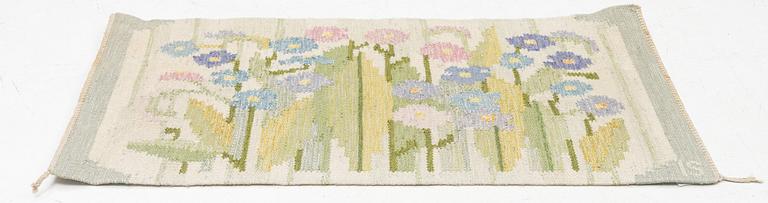 Ingegerd Silow, a flat weave tapestry, 'Förgätmigej', c. 90 x 55, signed IS.