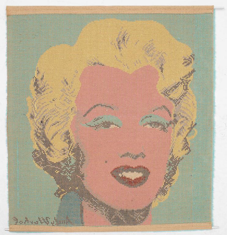 Andy Warhol, efter. Maskintuftad matta, 86 x 80 cm.