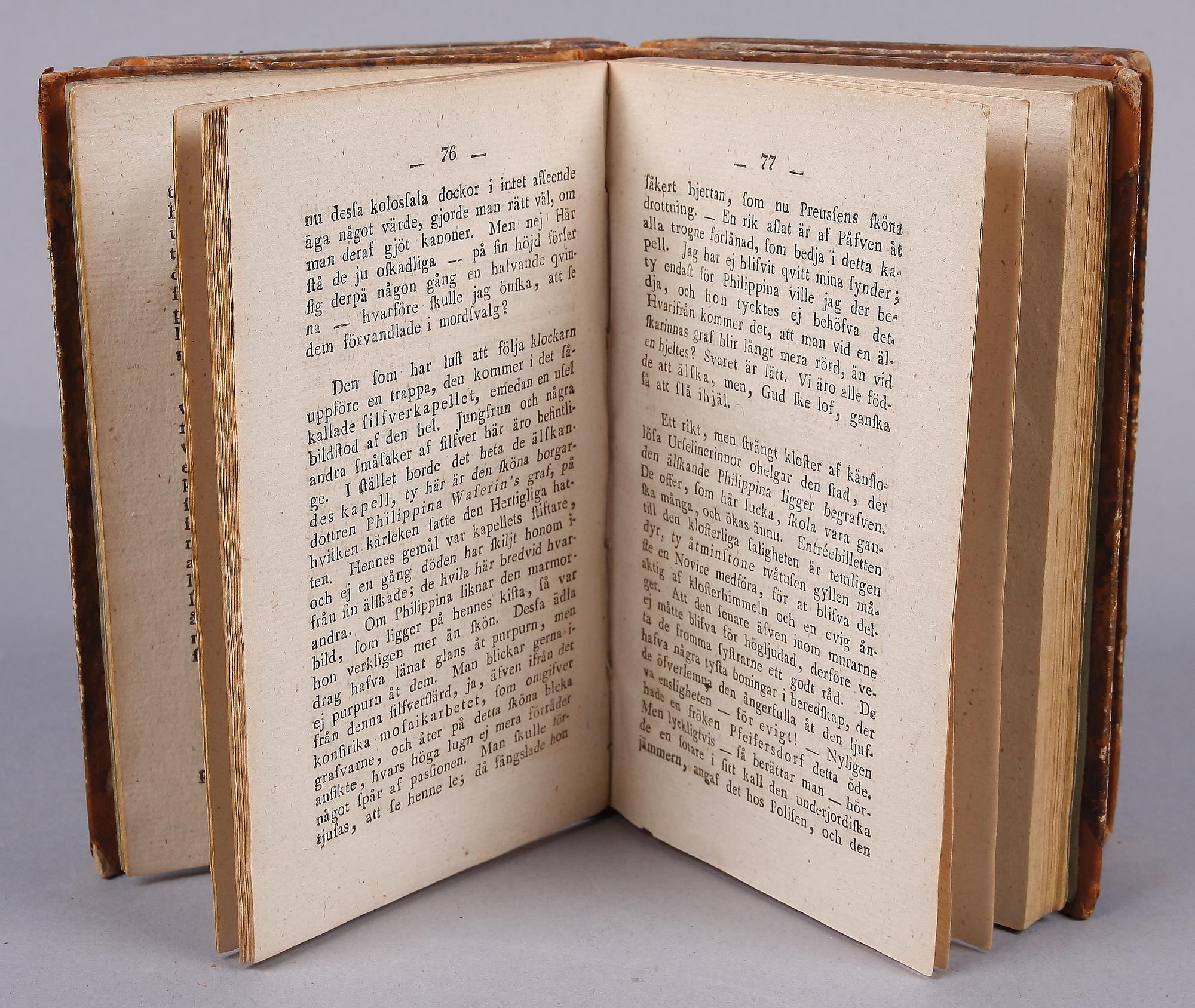 BOKVERK, vol I-III, "Resa från Lifland till Rom och Neapel" av August von Kotzebue, Stockholm 1805-06.