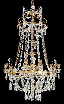 A Gustavian-style 19th/20th Century six-light chandelier.