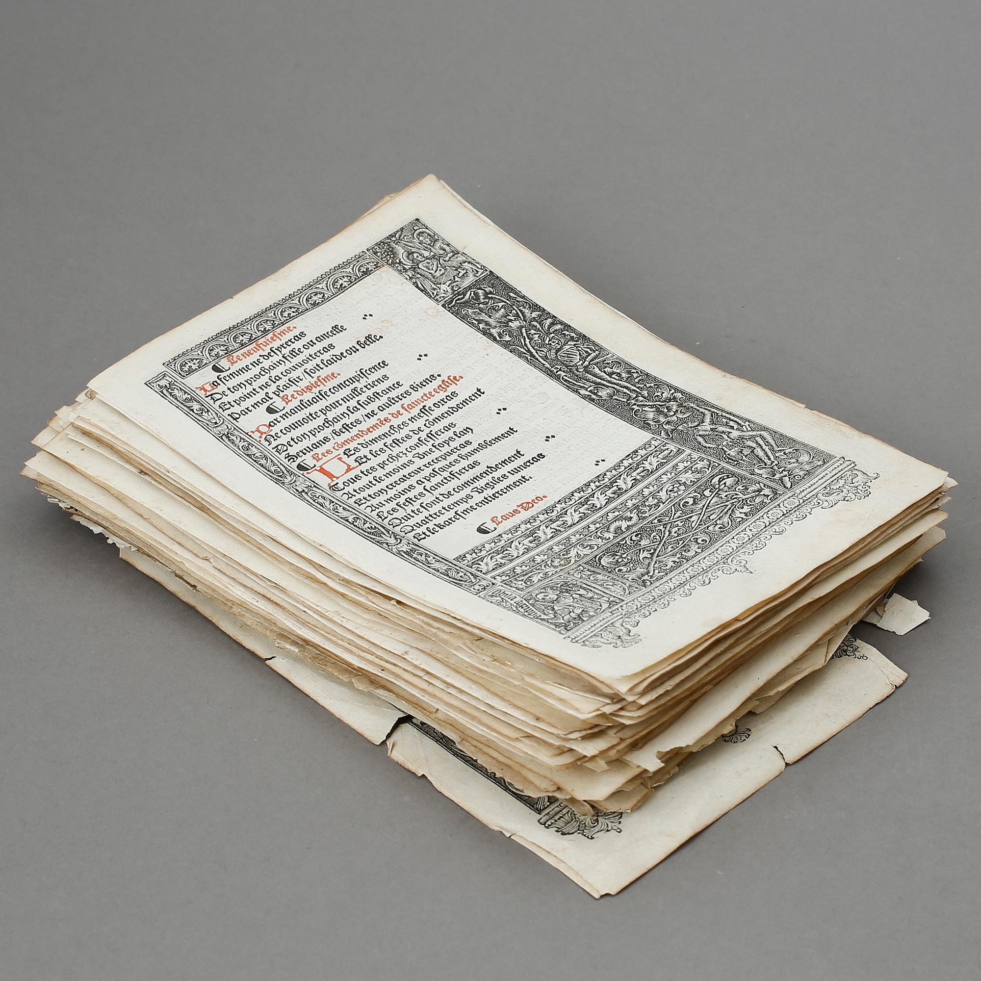 BOKSIDOR, ca 87 st, papper, 1500-tal.