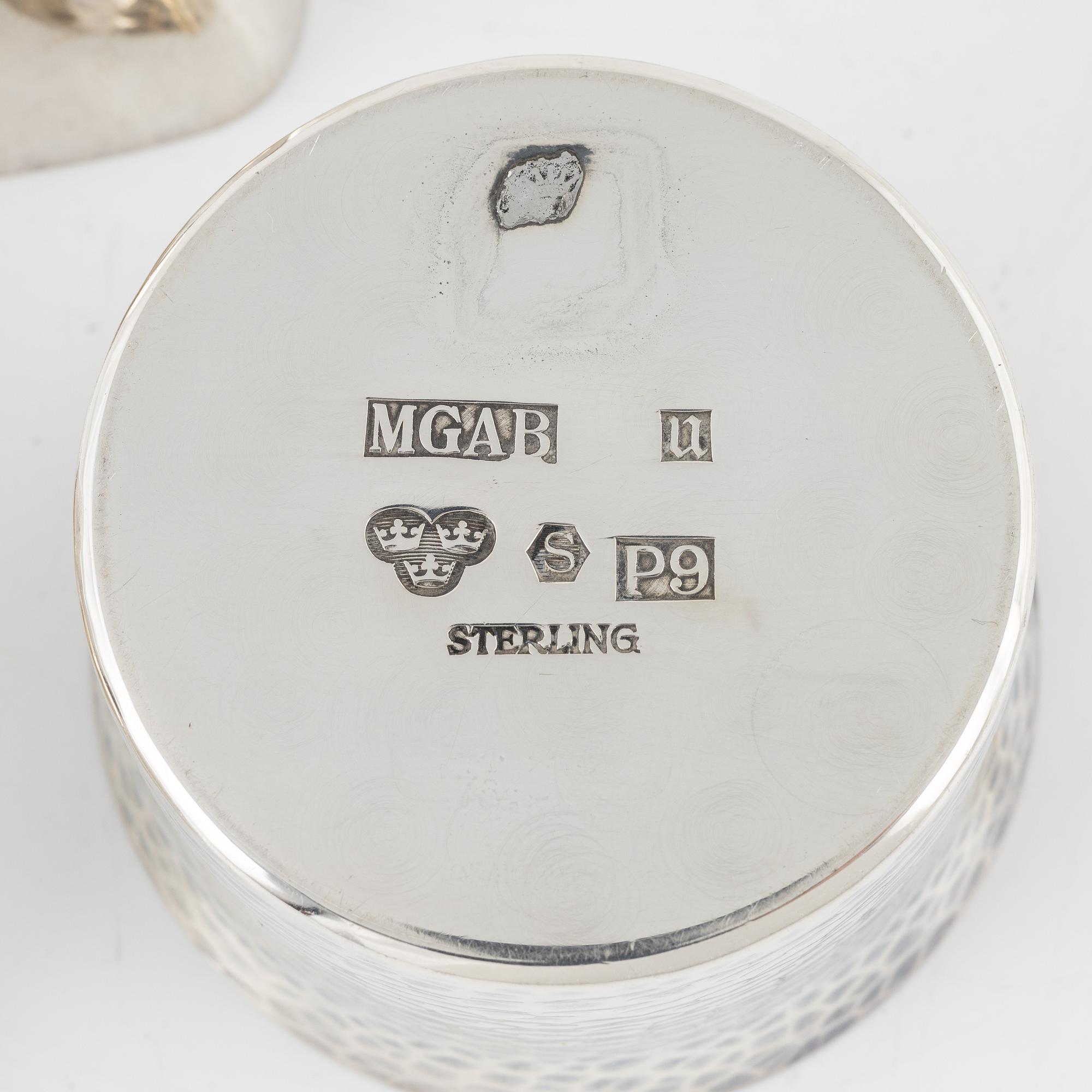 Five silver bowls, Sweden, 1957-1968.
