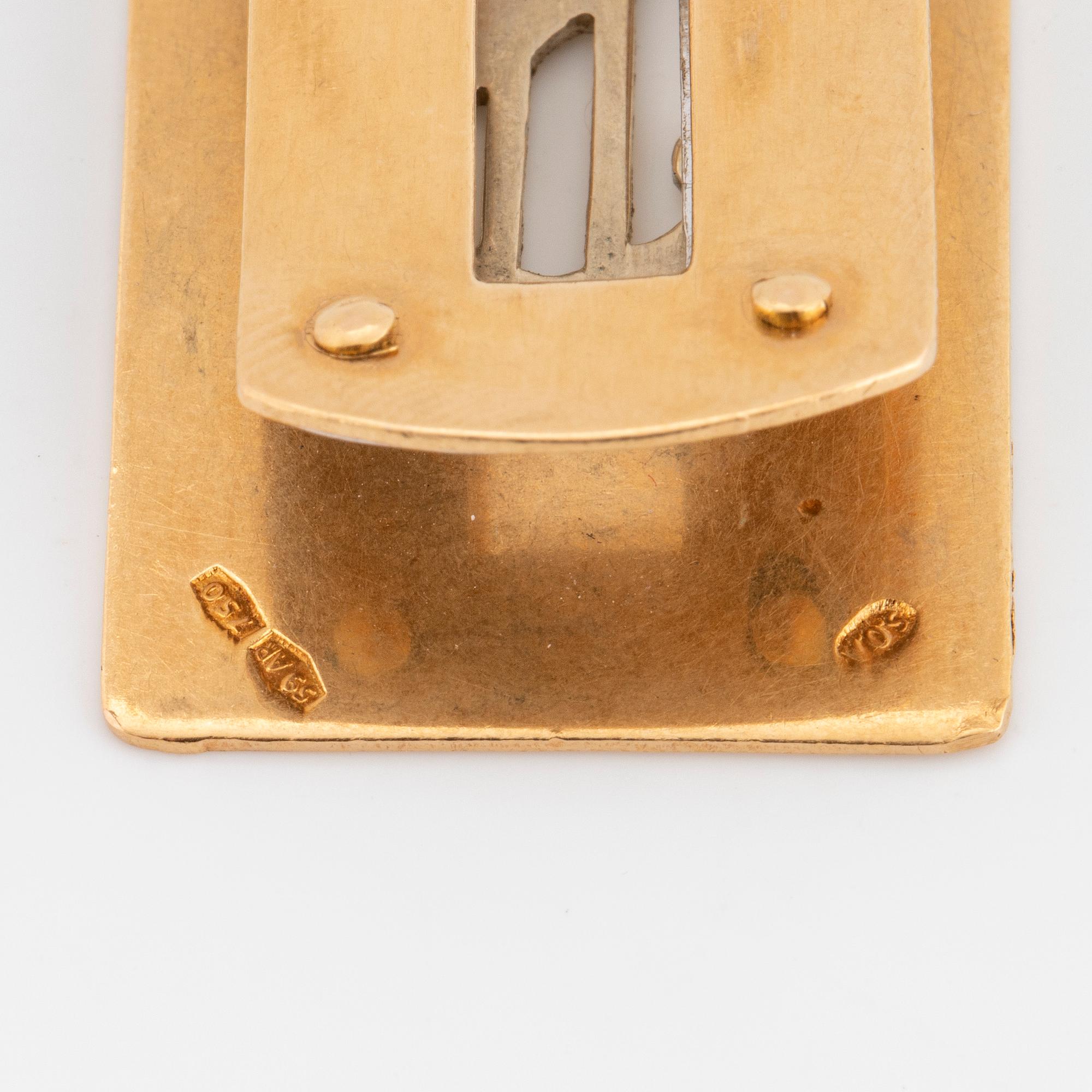 Moneyclip, 18K gold, dollarsign.
