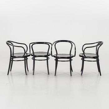 A SET OF 6 THONET STYLE ARMCHAIRS, end of 20th century.