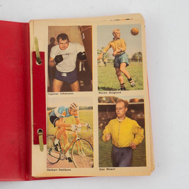 Idolkort, "Sportens stjärnor", bl a Cassius Clay, Nacka Skoglund mfl Hemmets Journal, 1960-tal.