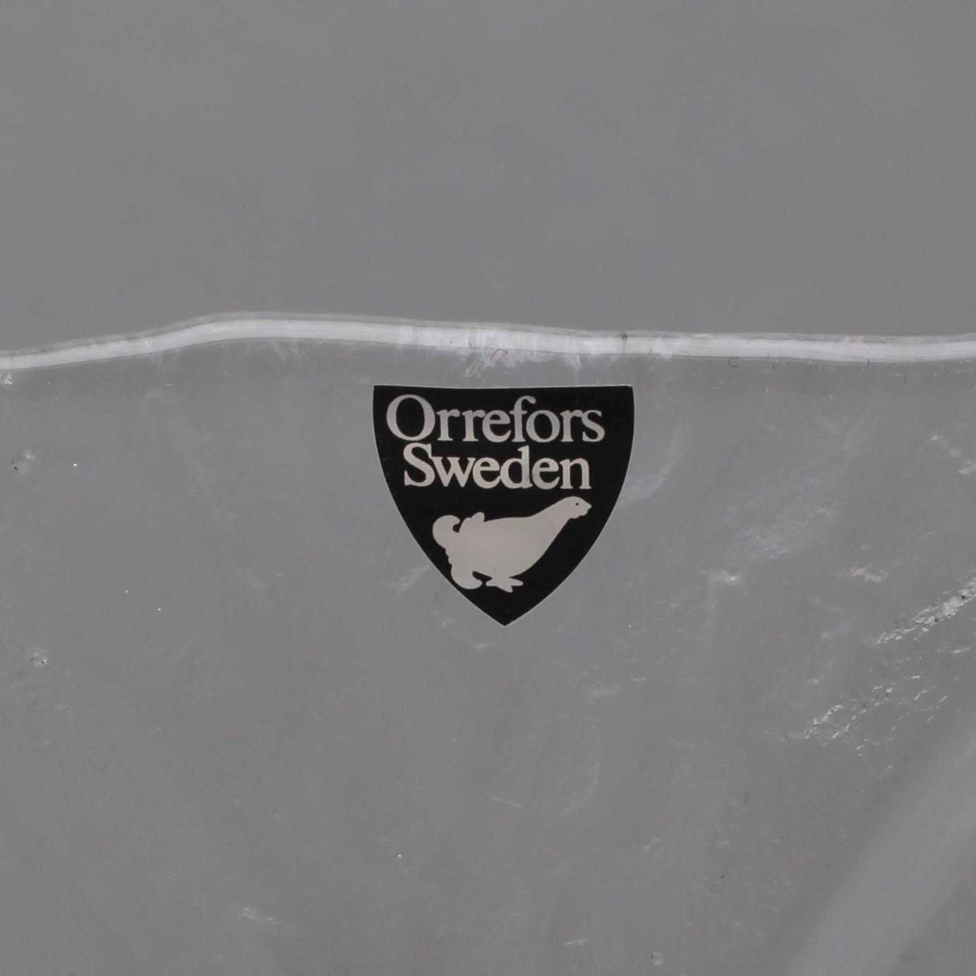 SERVISDELAR, 27 delar, glas, Orrefors, 1900-talets andra hälft.