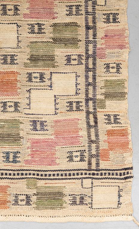 Märta Måås-Fjetterström, a textile, "Lövendal", flat weave, ca 155 x 67 cm, signed MMF.