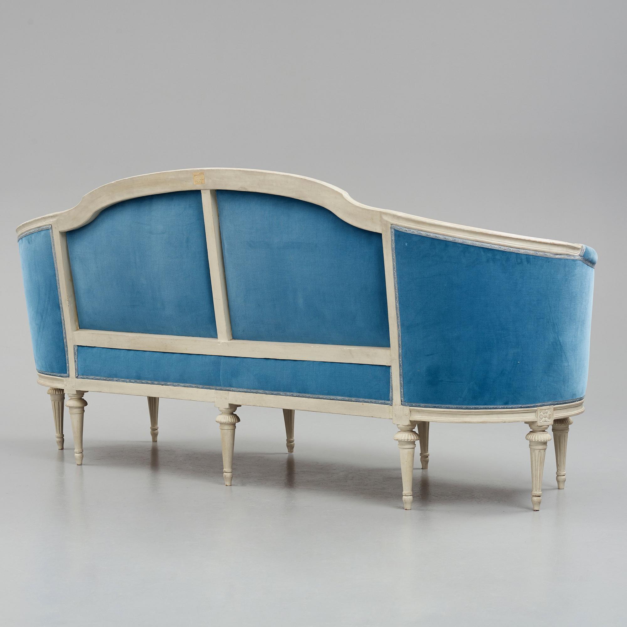 Soffa, av Melchior Lundberg (mästare i Stockholm 1775-1812), Gustaviansk.