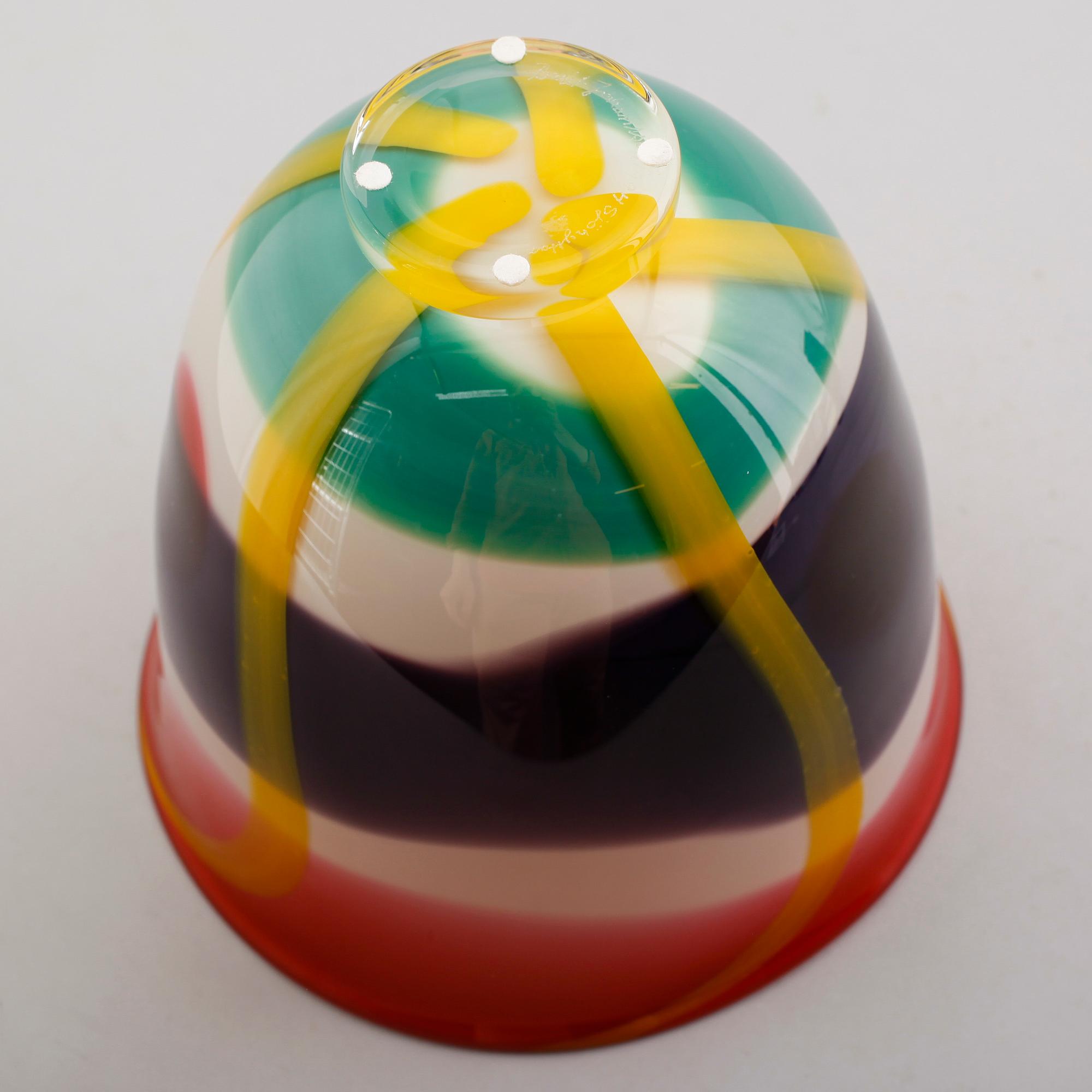 VAS, glas, Berit Johansson, Sjöhyttan, signerad, daterad 1994.