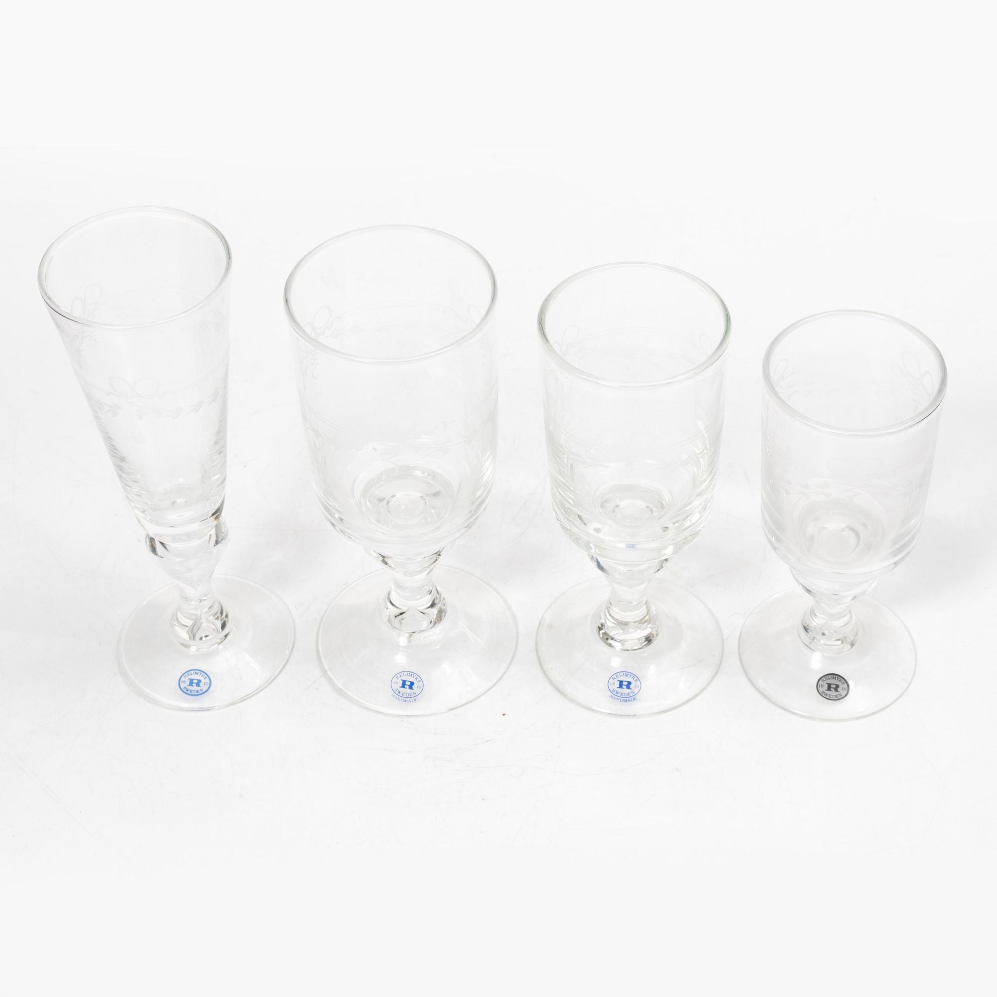 Reijmyre Glasbruk, a 20 piece "Antique" glass service.