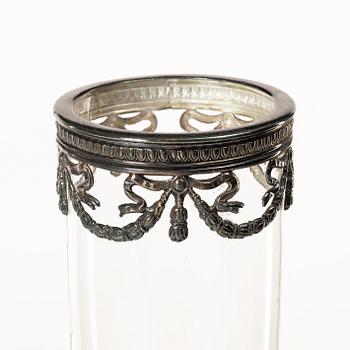 Vase, glass and silver plate, Topazio Casquinha, Portugal.