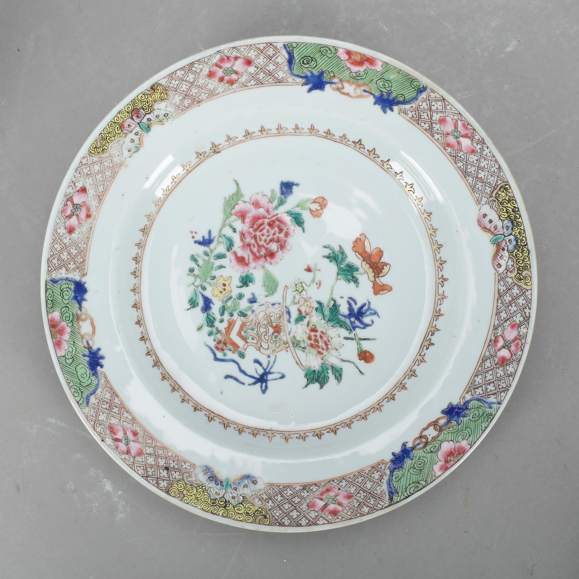 TALLRIKAR, 4 st, porslin, Qing dynastin, Qianlong, (1735-1796).