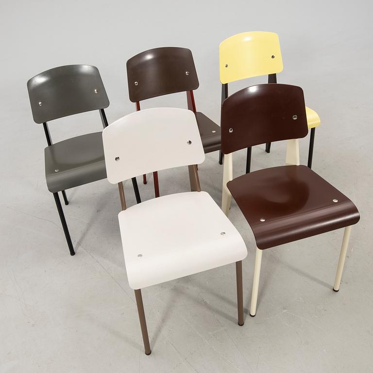 Jean Prouvé, 5 "Standard" chairs Vitra 2013.