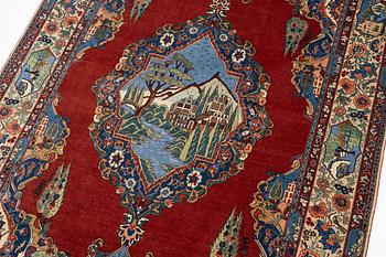 A semi-antique Kashan rug, Central Persia, c. 211 x 132 cm.