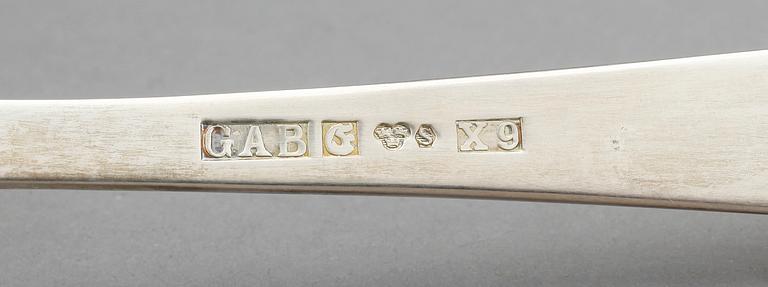 BESTICKSERVIS, 28 delar, silver, "Rosenholm", GAB, Stockholm, 1985.Tot vikt (inklusive knivar med rostfritt blad) 1023 g.