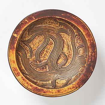 Wilhelm Kåge, a "Farsta" stoneware bowl, Gustavsberg Studio 1948.