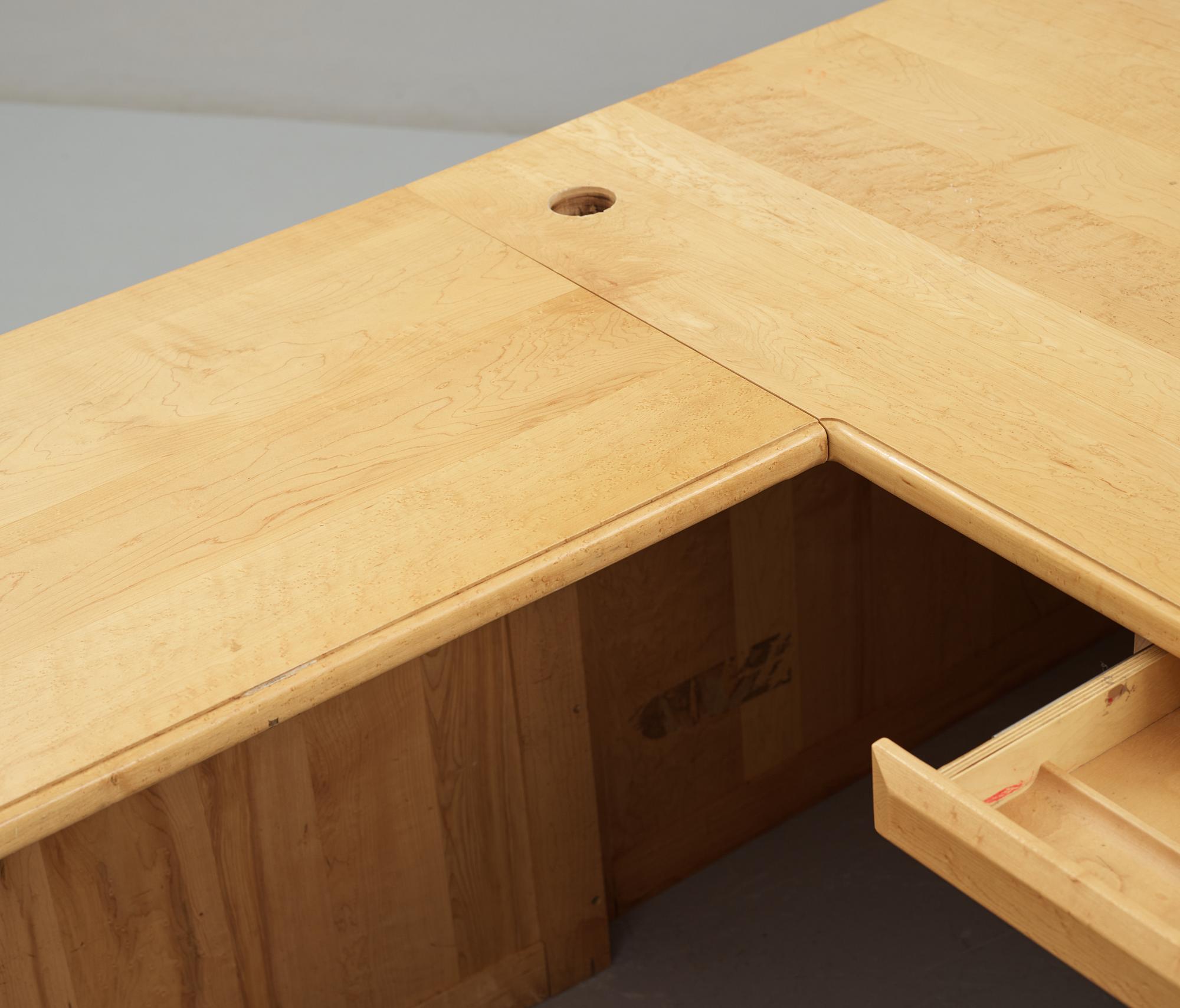 A large 20th century desk, Pompanoosuuc Mills, Canada.