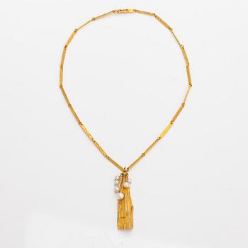 Björn Weckström, "Golden tree", A 14K gold and cultured pearls necklace. Lapponia 1970.